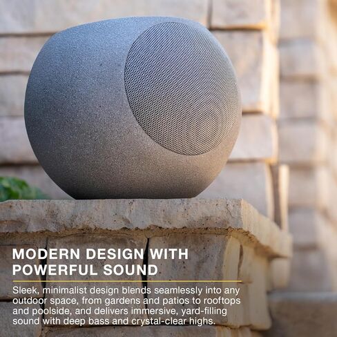 Victrola Zen – Wireless Outdoor Bluetooth Solar Speaker – IP65 Weather Resistant, Solar Charging, Multi-Speaker Connection Using Auracast (Each, Stone) in Saudi Arabia