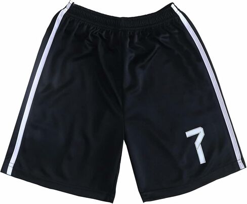 LeenBD No #7 Madrid Black Dragoon Special Edition للأطفال طقم جيرسي لكرة القدم مجموعة جوارب قصيرة مقاسات الشباب (أسود، 28.) in Kuwait