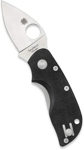 سكين Spyderco Chicago ذو القيمة مع 2 بوصة CTS BD1N من الفولاذ المقاوم للصدأ ومقبض G-10 أسود متين - PlainEdge - C130GP in Kuwait