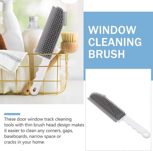 Homoyoyo Multipurpose Window Cleaning Brush with Silicone Bristles, Kitchen and Bathroom Crevice Scrubber, Pure White, Supple Design for Household Window and Screen Cleaning in Saudi Arabia
