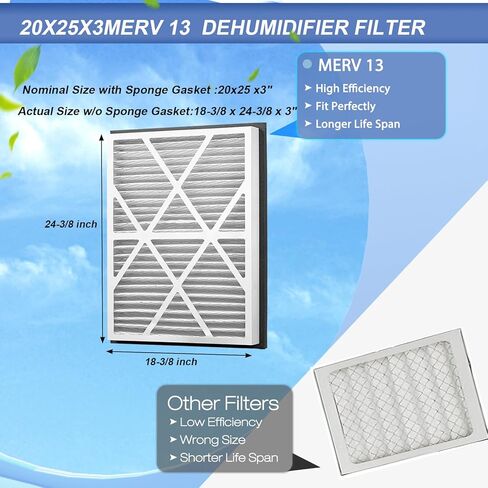 2 pack 20'x25''x3 'استبدال مرشح الهواء fo متوافق مع Zephyr VGF Series Merv 13 return Grille Air Cleaner 20'x25''x3' 'Merv 13 Filter ، 20x25x3 Furnace Filter Merv 13 in Saudi Arabia