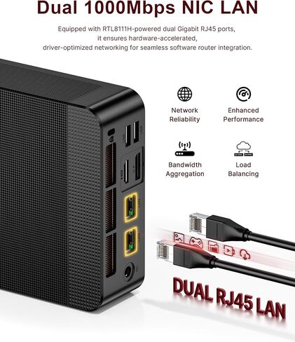 N4 Mini PC 11 Pro، Ryzen 9 6900HX (يصل إلى 4.9 جيجا هرتز)، Radeon 680M GPU، كمبيوتر مكتبي للألعاب، ذاكرة الوصول العشوائي LPDDR5 سعة 32 جيجابايت، 1 تيرابايت SSD، شبكة NIC LAN مزدوجة بسرعة 1000 ميجا بت في الثانية، شاشة ثلاثية 4K، WiFi 6E، BT5.3 in Kuwait