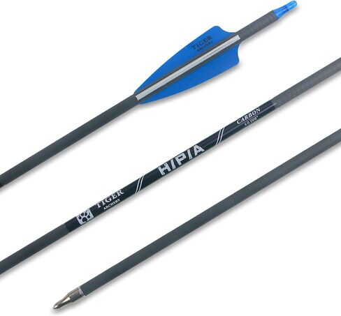 400-30inch Carbon Hunting Arrows Archery Target Practice Arrows with Removable Tips for Recurve Bow and Compound Bow 12-Pack in Kuwait