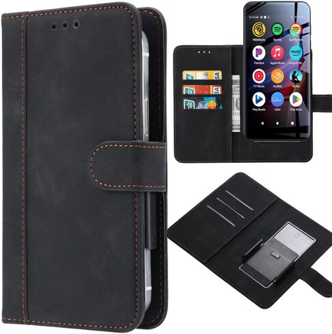 for innioasis G1 G3 G5 MP3 Player Case, Universal Leather Wallet with Card Holder Slots Movable Clip Magnetic Flip Wallet Protection Case Cover for innioasis G1 G3 G5 MP3 Player -Brown in Saudi Arabia
