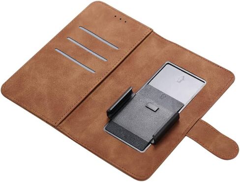 for innioasis G1 G3 G5 MP3 Player Case, Universal Leather Wallet with Card Holder Slots Movable Clip Magnetic Flip Wallet Protection Case Cover for innioasis G1 G3 G5 MP3 Player -Brown in Saudi Arabia