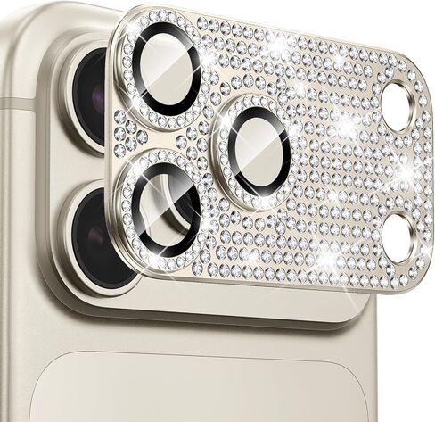 واقي عدسة الكاميرا Goton لهاتف iPhone 17 Pro Max Diamond Bling - ليس من السهل السقوط، امتصاص قوي، ملحقات غطاء شاشة الكاميرا الخلفية من سبائك الألومنيوم المعدنية اللامعة لهاتف 17 Promax، فضي in Kuwait