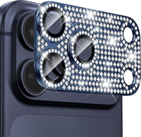 واقي عدسة الكاميرا Goton لهاتف iPhone 17 Pro Max Diamond Bling - ليس من السهل السقوط، امتصاص قوي، ملحقات غطاء شاشة الكاميرا الخلفية من سبائك الألومنيوم المعدنية اللامعة لهاتف 17 Promax، فضي in Kuwait