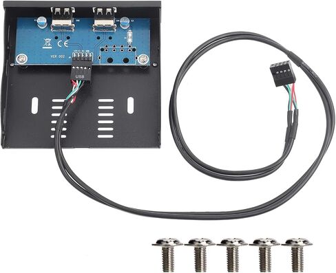 محرك أقراص مرن USB 2.0 مقاس 3.5 بوصة، سلك نحاسي مصبوغ متين باللوحة الأمامية، موصل واجهة USB مزدوجة المنفذ، لترقية حافظة الكمبيوتر المضيف للكمبيوتر المكتبي in Kuwait
