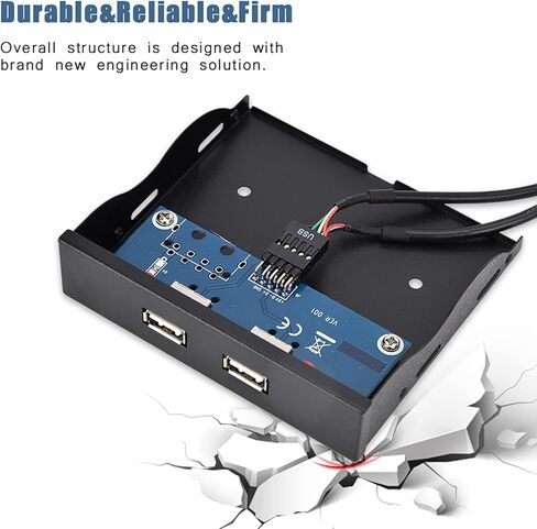 محرك أقراص مرن USB 2.0 مقاس 3.5 بوصة، سلك نحاسي مصبوغ متين باللوحة الأمامية، موصل واجهة USB مزدوجة المنفذ، لترقية حافظة الكمبيوتر المضيف للكمبيوتر المكتبي in Kuwait