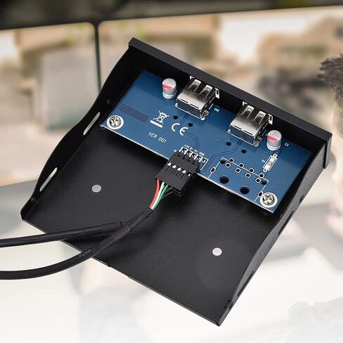 محرك أقراص مرن USB 2.0 مقاس 3.5 بوصة، سلك نحاسي مصبوغ متين باللوحة الأمامية، موصل واجهة USB مزدوجة المنفذ، لترقية حافظة الكمبيوتر المضيف للكمبيوتر المكتبي in Kuwait