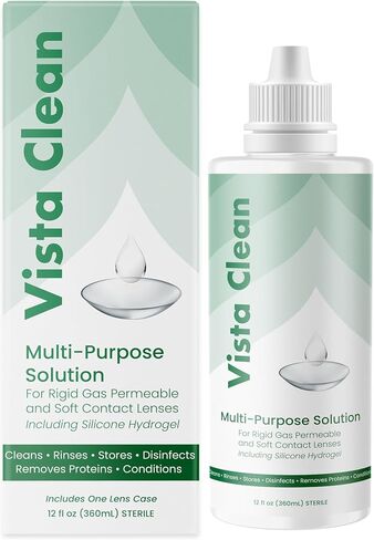Vista Clean Multi-Purpose Solution for Scleral and Gas Permeable Contact Lenses, Includes Lens Case (3.4 fl oz) in Saudi Arabia