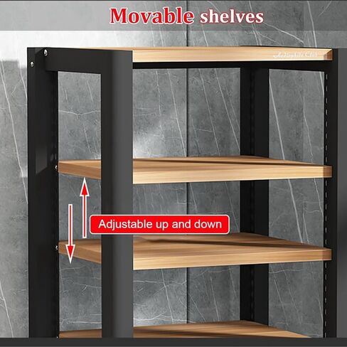 2/3/4/5 Tier Audio Cabinet Stand, Adjustable Media Rack for Record Player, AV Component Tower, Home Stereo System with Height-Adjustable Shelves, Beige in Saudi Arabia