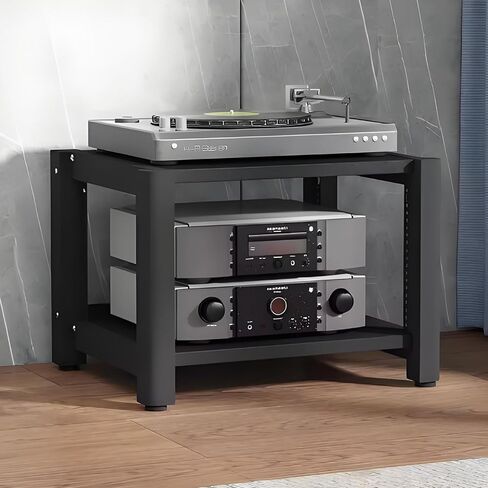 2/3/4/5 Tier Audio Cabinet Stand, Adjustable Media Rack for Record Player, AV Component Tower, Home Stereo System with Height-Adjustable Shelves, Beige in Saudi Arabia