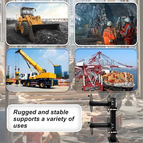 Heavy Duty Double Welding Cable Reel, Welding Reels for Leads, Black Double Side Swivel Base 10" Reel, Suitable for use with 150 ft of 1/0 Cable and 125 ft of 2/0 Cable, 6-Yr Service. in Kuwait