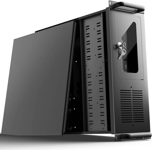 هيكل خادم 4U، حافظة خادم مع فتحات محرك أقراص ثابتة و7 فتحات PCI، حافظات مثبتة على حامل لمركز البيانات والألعاب، تدعم اللوحات الأم ATX، Micro-ATX، Mini-ITX، 2X Front USB 3.0، لوحة أمامية قابلة للقفل in Kuwait