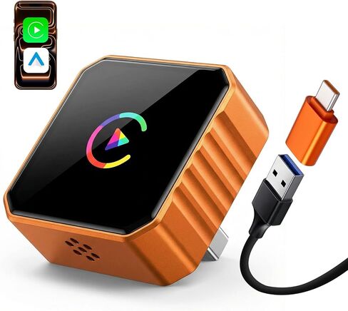 Wireless CarPlay Adapter for iPhone & Android, 2-in-1 Wireless CarPlay with Type-C Extension, Convert Wired to Wireless for Apple iOS 10+, Android auto, Plug and Play Bluetooth CarPlay Adapter in Kuwait