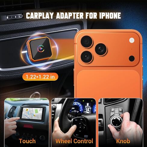Wireless CarPlay Adapter for iPhone & Android, 2-in-1 Wireless CarPlay with Type-C Extension, Convert Wired to Wireless for Apple iOS 10+, Android auto, Plug and Play Bluetooth CarPlay Adapter in Kuwait