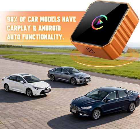 Wireless CarPlay Adapter for iPhone & Android, 2-in-1 Wireless CarPlay with Type-C Extension, Convert Wired to Wireless for Apple iOS 10+, Android auto, Plug and Play Bluetooth CarPlay Adapter in Kuwait