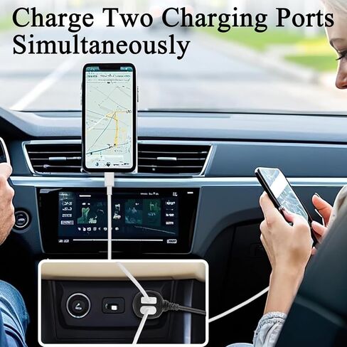 كابل شاحن كاميرا سيارة داش من مايويلا، سلك طاقة كاميرا داش USB صغير مع كابل شحن سيارة بمنفذ USB مزدوج لنماذج مختلفة من 12 فولت إلى 24 فولت من DVR للسيارة، وملاح GPS، والإنذار المبكر (11.5 قدم) in Kuwait