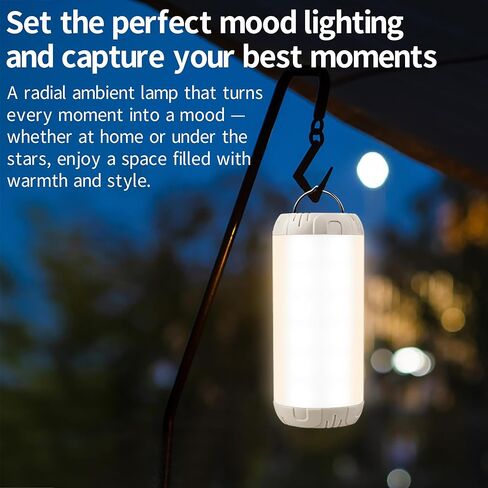 Rechargeable Camping Lantern, 1200 Lumens Ultra Bright Portable LED Lantern, Up to 80 Hours Runtime, IP68 Waterproof, 3 Light Modes + SOS Emergency Light for Power Outages, Hiking, Hurricane in Saudi Arabia