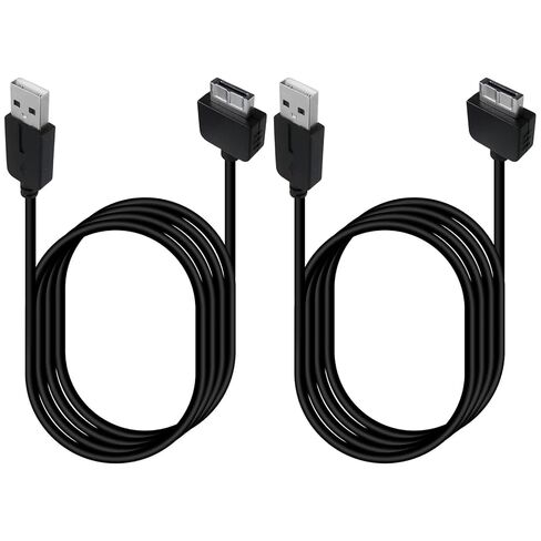 كابل شاحن مطور من قطعتين لجهاز بلاي ستيشن فيتا PCH-1000 / PCH-1001 / PCH-1002 / PCH-1102 / PCH-1003 / PCH-1103 - كابل شحن مع سلك شاحن طاقة بطول 3.3 قدم لجهاز PS Vita - أسود in Saudi Arabia