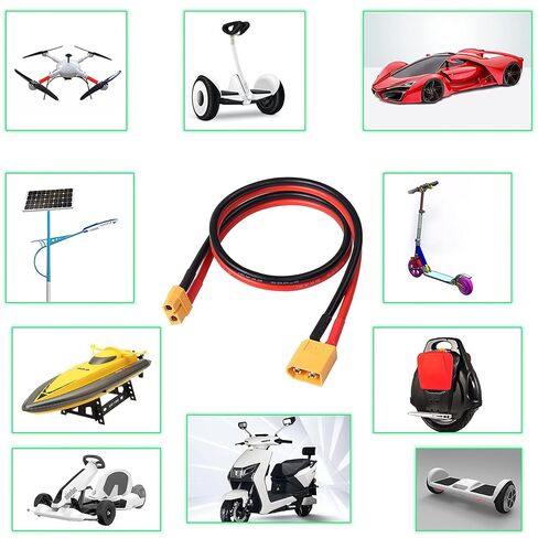XT60 XT-60 Extension Cable, XT60 Male to XT60 Female Adapter Extension Cord with 50cm 12AWG Silicone Wire for Solar Panel RV Automotive RC Lipo Battery in Saudi Arabia
