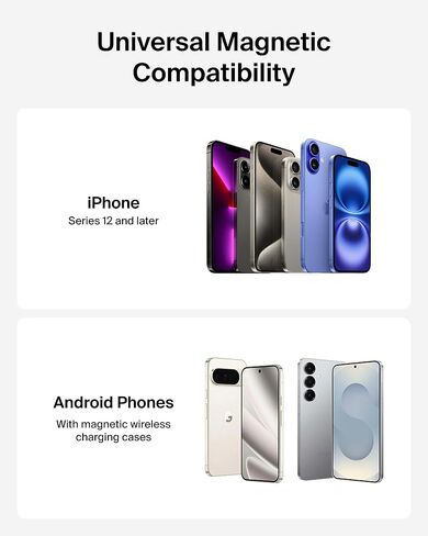 شاحن سيارة لاسلكي من بيلكين، حامل مغناطيسي للسيارة مع كابل USB C بطول 1 متر، شاحن iPhone سريع متوافق مع Qi2 MagSafe لهواتف iPhone 17 وGalaxy S25 وPixel 10 والمزيد - ملحقات السفر - أسود in Kuwait