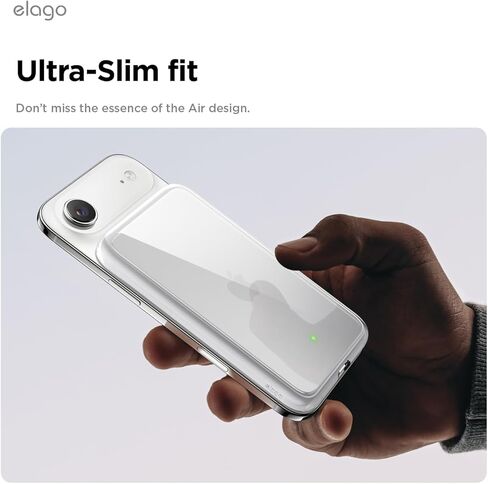 حافظة Elago Hybrid Clear متوافقة مع حزمة بطارية MagSafe لجهاز iPhone Air - PC + تقنية TPU الهجينة، مضادة للاصفرار، شفافة كريستالية، غطاء مقاوم للصدمات، حافظة واقية (شفافة) in Saudi Arabia