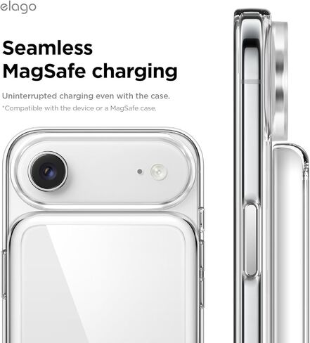 حافظة Elago Hybrid Clear متوافقة مع حزمة بطارية MagSafe لجهاز iPhone Air - PC + تقنية TPU الهجينة، مضادة للاصفرار، شفافة كريستالية، غطاء مقاوم للصدمات، حافظة واقية (شفافة) in Saudi Arabia
