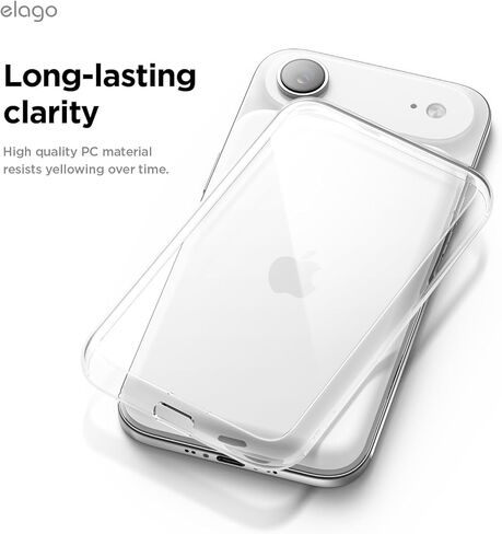 حافظة Elago Hybrid Clear متوافقة مع حزمة بطارية MagSafe لجهاز iPhone Air - PC + تقنية TPU الهجينة، مضادة للاصفرار، شفافة كريستالية، غطاء مقاوم للصدمات، حافظة واقية (شفافة) in Saudi Arabia