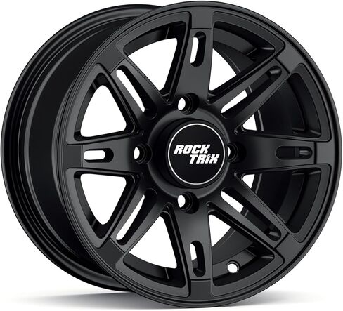 RockTrix RT103 15in Wheels 15x7, 4x156 Bolt Pattern, 4+3 offset, ATV UTV SxS Rims, Compatible with Polaris Sportsman RZR Ranger Ranger Crew, 4/156 Matte Black, Set of 4 in Saudi Arabia