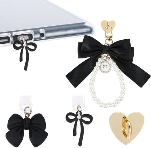 Type C Dust Plug Charm Chains for Kindle - 3Pcs Bowknot Charms Bracelets Accessories Compatible for E-Reader in Saudi Arabia