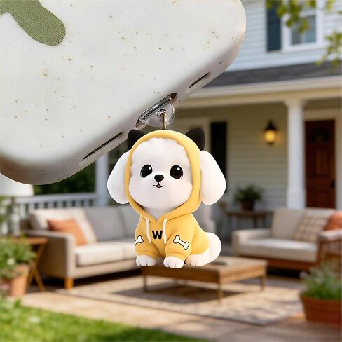 Yellow Hoodie Dog Dust Plug Acrylic Charms for electronic products,Type-C Charging Port Dust Plugs Pendant Compatible with E-Reader Phone Tablet, Gift for Christmas, Birthday, Anniversary Day in Saudi Arabia