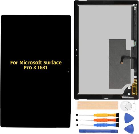A-MIND لجهاز Microsoft Surface Pro 3 1631 V1.1 استبدال الشاشة LTL120QL01 TOM12H20 شاشة LCD تعمل باللمس محول رقمي كامل مع مجموعة أدوات حماية وإصلاح الشاشة (أسود) in Kuwait