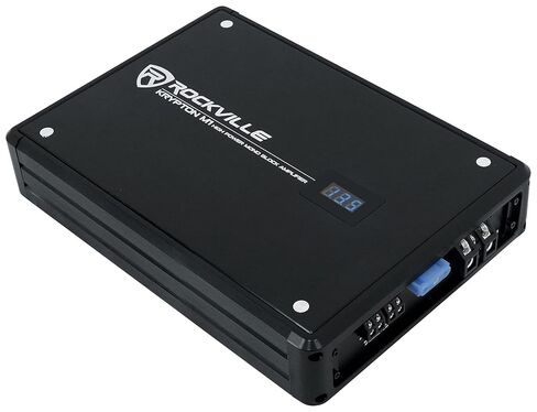 حزمة صوت السيارة Rockville: Krypton-M1 2000w Peak/500w RMS Mono 1 Ohm Car Amplifier مع جهاز تحكم عن بعد، RWK41 4-Gauge مجموعة أدوات تثبيت كاملة مع RCA، عنصرين in Kuwait