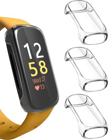 Sinoacc 3 Pack for Fitbit Inspire 3 حافظة حماية للشاشة، واقي شاشة مرن ناعم من مادة TPU حماية كاملة للتغطية غطاء خفيف الوزن مقاوم للخدش من أجل Inspire 3 لتتبع الصحة واللياقة البدنية، شفاف in Kuwait