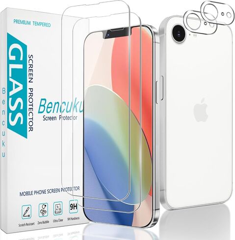واقي شاشة 2 حزمة لجهاز iPhone 16E (2025) 6.1 بوصة زجاج مقسى مع واقي عدسة كاميرا 2 حزمة ، مضاد للخدش ، خالية من الفقاعة in Saudi Arabia