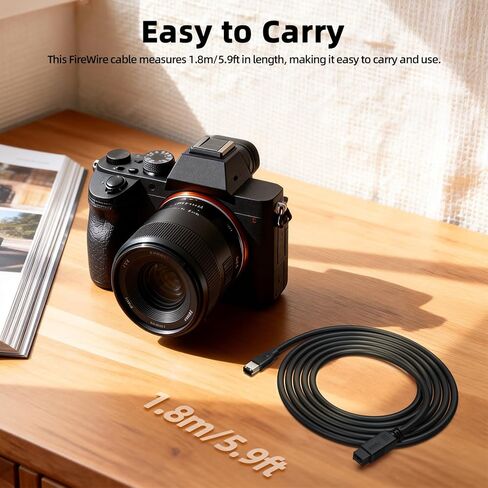 كابل FireWire 800 إلى 400 9-Pin إلى 6-Pin، سلك محول IEEE 1394b إلى 1394a، 6FT (1.8m) لجهاز Mac، كاميرا فيديو DV، واجهة صوت، محرك أقراص ثابتة خارجي in Saudi Arabia