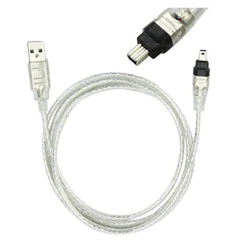 USB ذكر إلى Firewire IEEE 1394 4 Pin ILink كابل محول لكاميرا DCR-TRV75E DV 150 سم in Kuwait