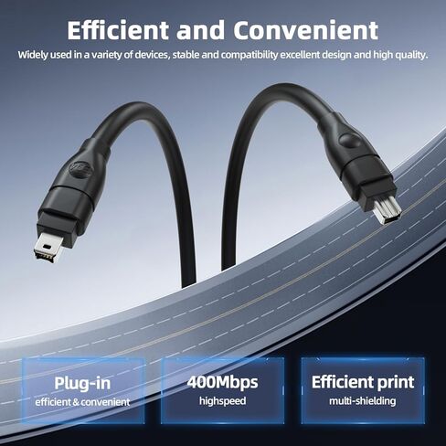 كابل IEEE 1394 FireWire 4-Pin إلى 4-Pin، سلك iLink DV بطول 6 أقدام متوافق مع كاميرا فيديو Sony Handycam DV والكاميرا الرقمية والطابعة والقرص الصلب الخارجي وأجهزة 1394 الأخرى in Kuwait