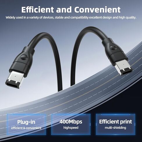 FireWire 6-Pin to 6-Pin Cable, 6FT IEEE 1394 iLink Cord for Sony DV Camcorder, Handycam, Camera, External Hard Drive, Printer, and Other 1394 Devices in Saudi Arabia