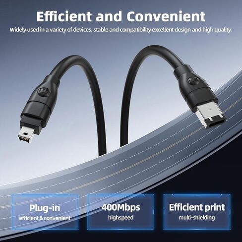 FireWire 4 Pin to 6 Pin iLink DV Cable 6FT, IEEE 1394 Firewire 400 Cord for PC Computer to Canon GL1 GL2 MiniDV, XL H1 XH G1, ZR20 ZR25 ZR50 ZR700 ZR830 ZR850 ZR900 ZR930 ZR950 ZR1000 Camcorders in Saudi Arabia