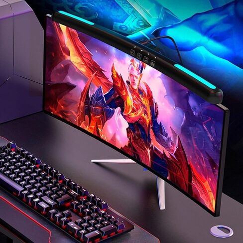 Meichoon شاشة الكمبيوتر شريط الضوء شاشة منحنية معلقة ضوء مع RGB الملونة الإضاءة المحيطة أربعة أوضاع التحكم باللمس حماية العين LE13 B in Kuwait