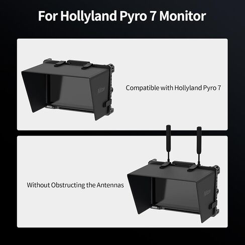 Nitze Cage for Hollyland Pyro 7 Monitor with PU Leather Sunhood and Built-in NATO Rail - JT-H02B in Saudi Arabia