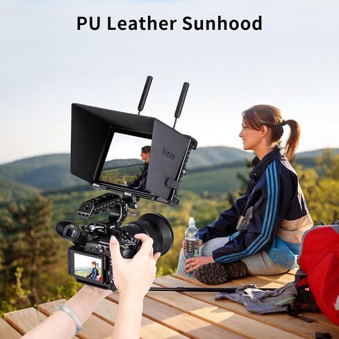 Nitze Cage for Hollyland Pyro 7 Monitor with PU Leather Sunhood and Built-in NATO Rail - JT-H02B in Saudi Arabia