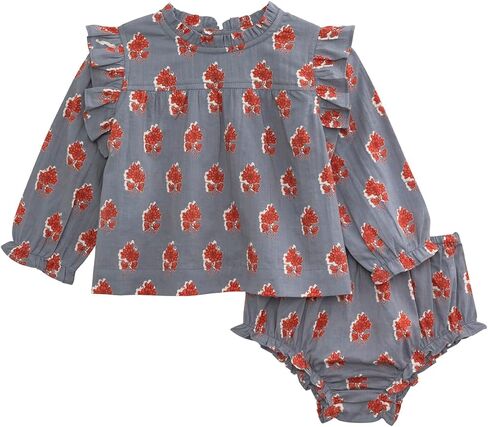 Mud Pie baby-girls Mud Pie Baby Floral Block Print Top and Pinafore Set in Saudi Arabia