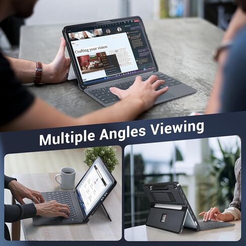 Cobak Rugged Case لـ Microsoft Surface Pro 12 "2025 ، غطاء وقائي مقاوم للصدمات مع حزام يدوي ، ركيستاند متعدد الزوايا ، حامل قلم مدمج ، متوافق مع لوحة مفاتيح غطاء النوع in Saudi Arabia