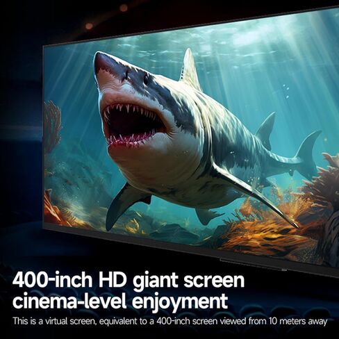 نظارات ذكية مزودة بشاشة افتراضية عالية الدقة مقاس 400 بوصة، نظارات مشغل فيديو مع شاشة OLED لضبط قصر النظر من 0 إلى 600 ومكبرات صوت مدمجة من النوع C in Kuwait