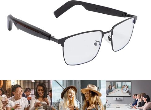ASHATA Smart Glasses, Blue Light Filtering Wireless Sunglasses with Built in Speakers, IP54 Water Proof Voice Control, for Driving Hiking Outdoor Activities in Saudi Arabia