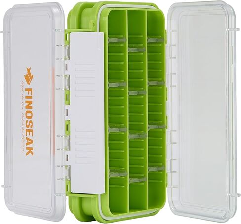 Sturdy Dual Sided Small Tackle Box Organizer, Waterproof Sealed Clear Fishing Tackle Box Tray Storage Case with Slit Foam for Jig Heads-Flies-Spoons-Rigs and Lures (FN0801) in Saudi Arabia